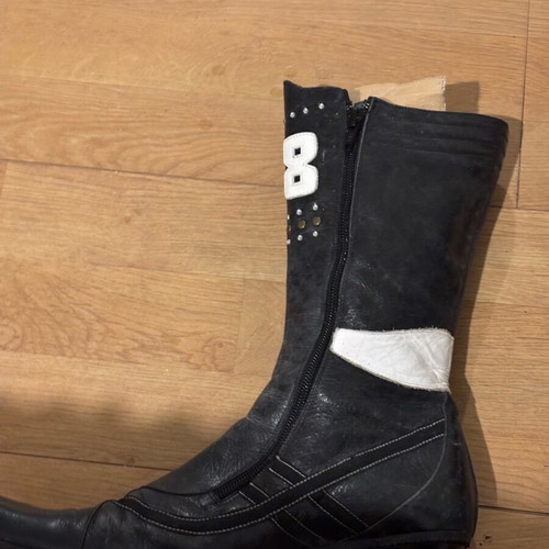 Leather cowboy boots Tsakiris Mallas used, size 42, black with gold