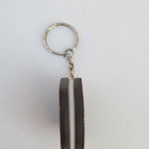 Oreo Cookie keychain like new, white and brown