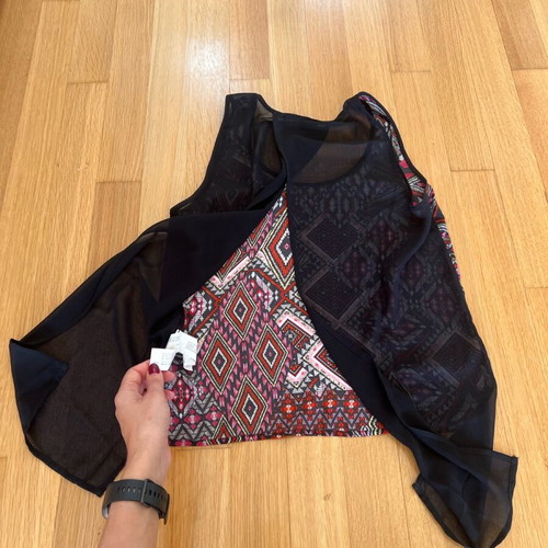 Bershka blouse black like new with back opening, size S