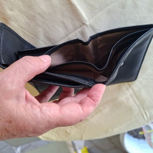 Bodenschatz leather wallet, black, genuine soft leather