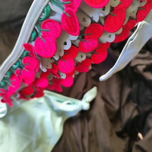 Children's bikini swimsuit used with cherries for ages 8-10