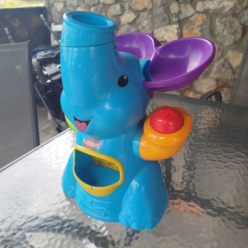 Elephant ball launcher toy used, missing bottom cover