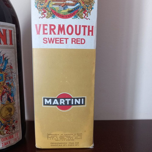Martini Rosso vermouth like new, 1lt, 1970s, with box