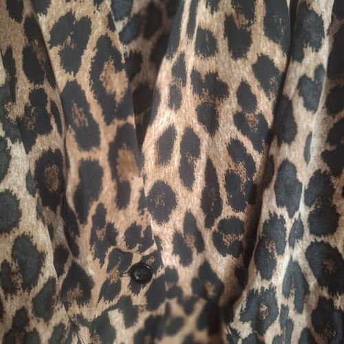 Shein animal print women's wrap top, black and brown