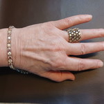 Silver Riviera jewelry set 925 with honey shade zirconia, bracelet and ring