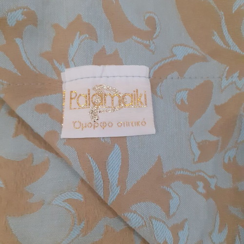 Jacquard tablecloth Palamaiki 160x250cm beige-verdant new