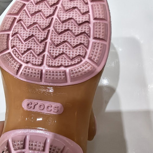 Crocs children's slippers used, size 23, beige and pink