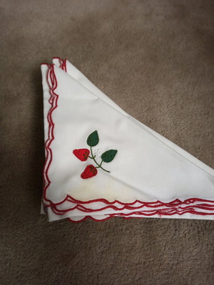 Fabric handkerchiefs with embroidery new