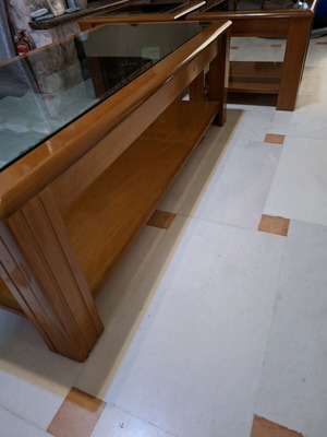 Living room table set used, solid wood, 3 pieces