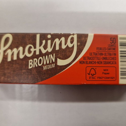 Smoking 1 1/4 Brown Raw Cigarette Paper new, 50 leaves