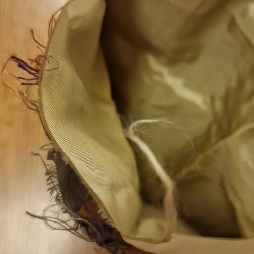 Fabric bag for crafting like new with embroidered sequins