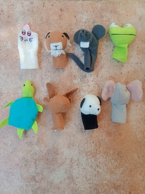 Finger puppets used, set of 9