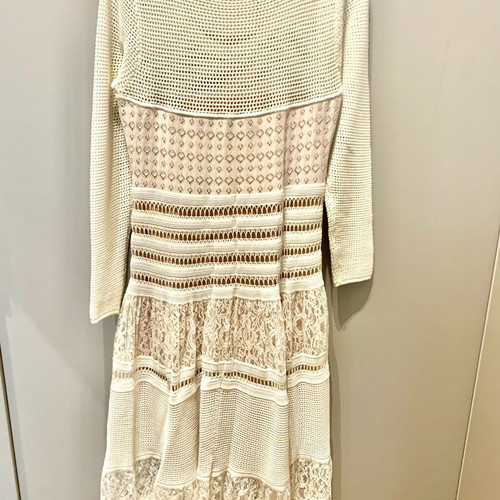 Mid Length White Dress Large Like New with Lining