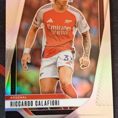 Panini Prizm Premier League 2024/25 Riccardo Calafiori Silver Prizm #30 Arsenal card