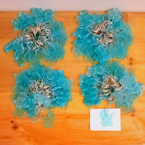 Keychains pack of 116 for baptism favors in blue, new