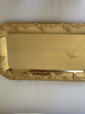 Gold-Plated Vintage Tray like new 55x26 cm with handles