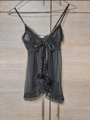 Babydoll lingerie camisole Oysho καινούργιο, μαύρο, τούλινο διαφανές