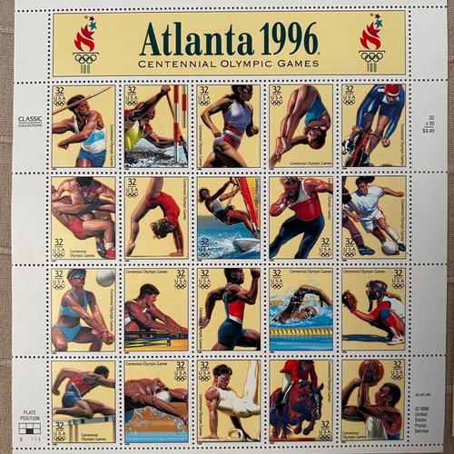 Sheet of 20 stamps Atlanta 1996 Olympic Games new