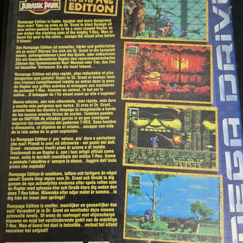 Jurassic Park Rampage Edition Sega Mega Drive used, complete with manual