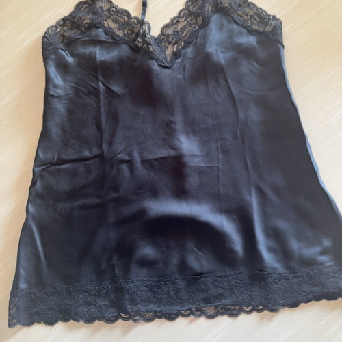 Intimissimi black satin lingerie top with lace, XL