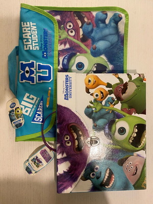 Disney Monsters University School Book Bag with Folder and Colouring Box new