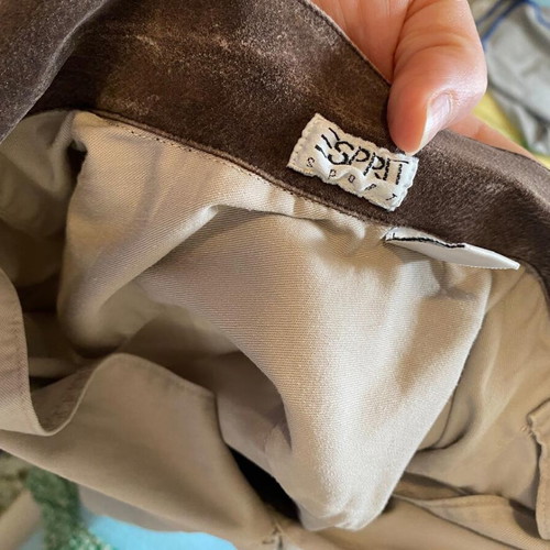 Esprit shirt used with leather collar detail, beige brown
