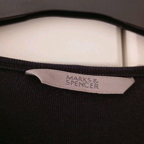 Marks and Spencer long-sleeve blouse like new, black and white, size XL