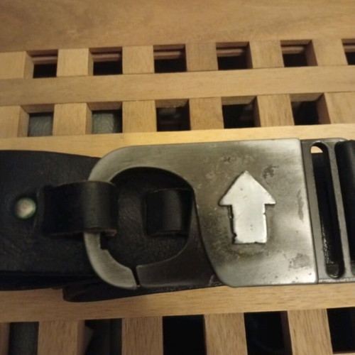 Criminal genuine leather belt like new, size L/XL, black with silver details