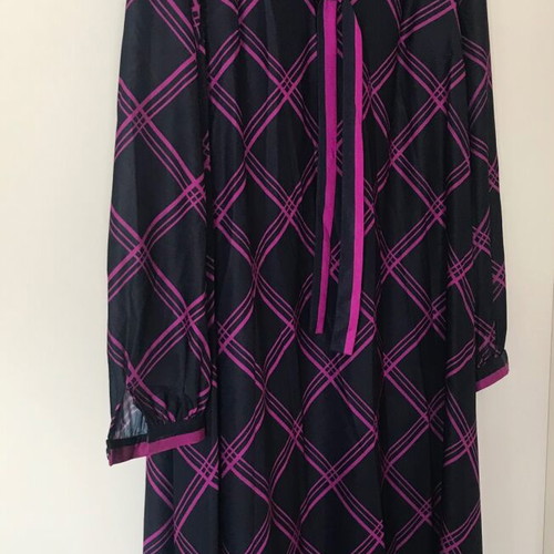 Tricosa Paris vintage dress used, black with purple/fuchsia