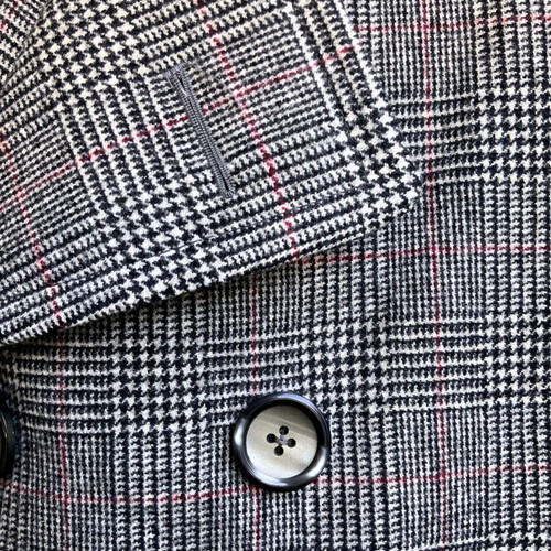 Philip Landau Bond Street Prince of Wales Wool Coat Tailormade Like New