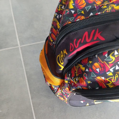 Must school backpack with wheels used, polyester