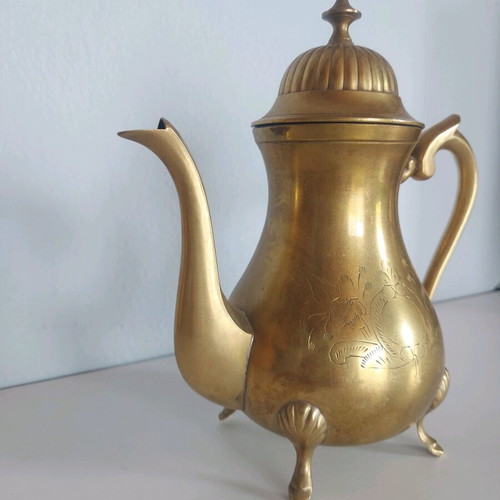 Vintage brass pitcher decorative used