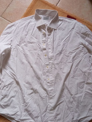 Giannetos XXL shirt like new, white with lilac stripe