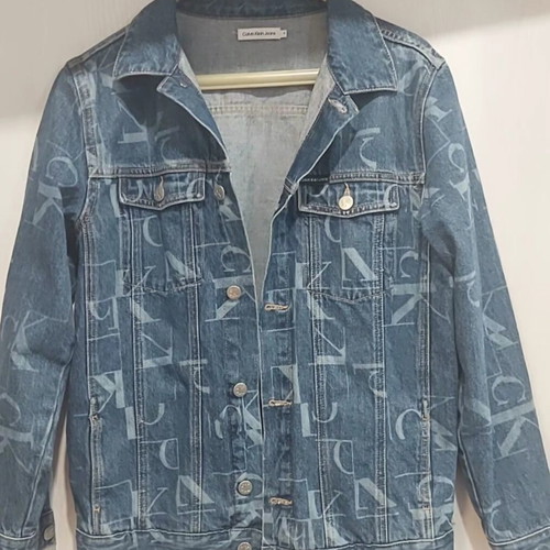 Calvin Klein Jeans denim jacket like new with all-over CK monogram