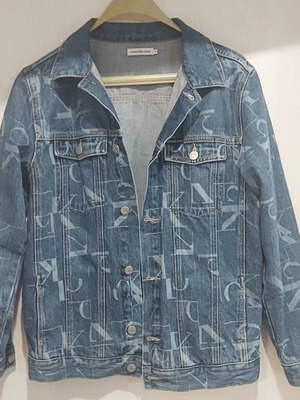 Calvin Klein Jeans denim jacket like new with all-over CK monogram