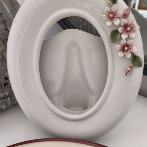 Porcelain photo frames used, set of 2, without glass