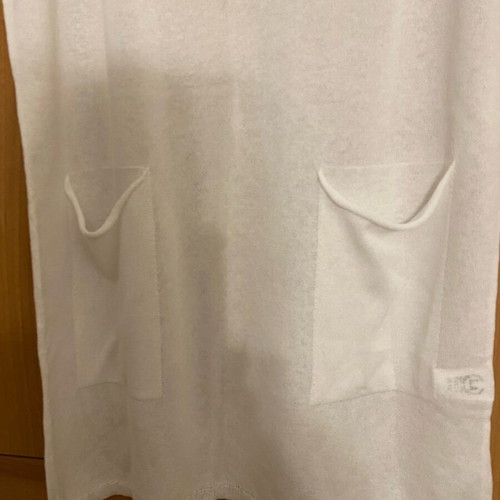 Thin knitted beach dress new, white, one size