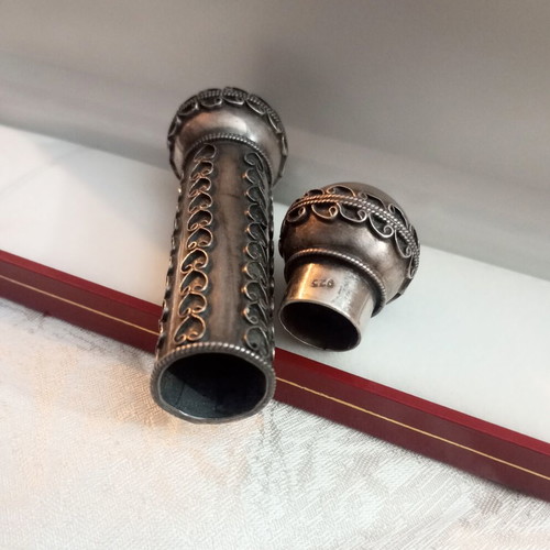 Sterling Silver 925 Scroll Paper Holder Persian Antique used
