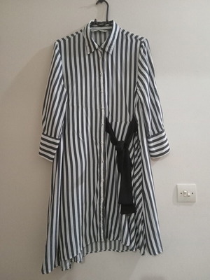 Midi shirt dress Zara like new, black and white, size M