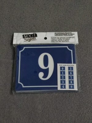 Sticker number sign new 0-9