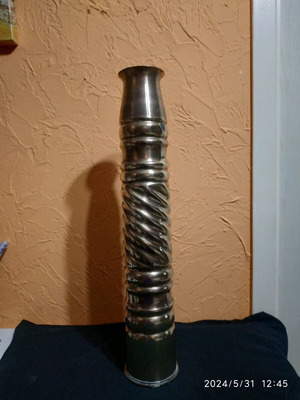 Bronze vase used with fluted design
