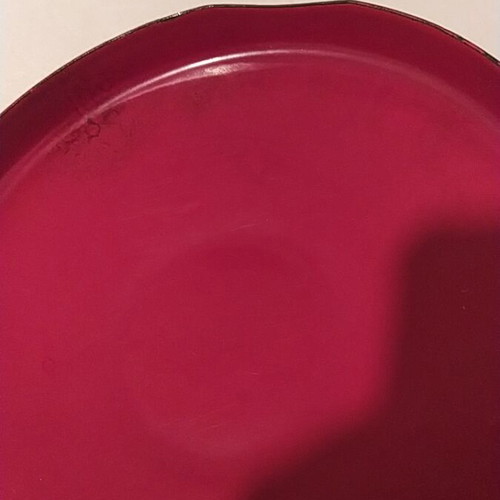 Enamel saucepan 17 cm used, 60s-70s vintage