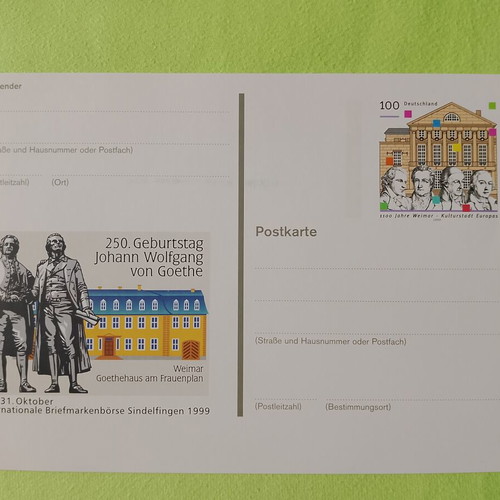 German 1999 postage stamps with Bonn first day cover