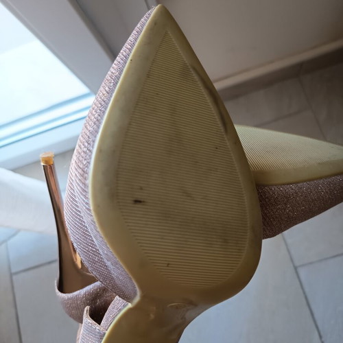 Pink gold high heels