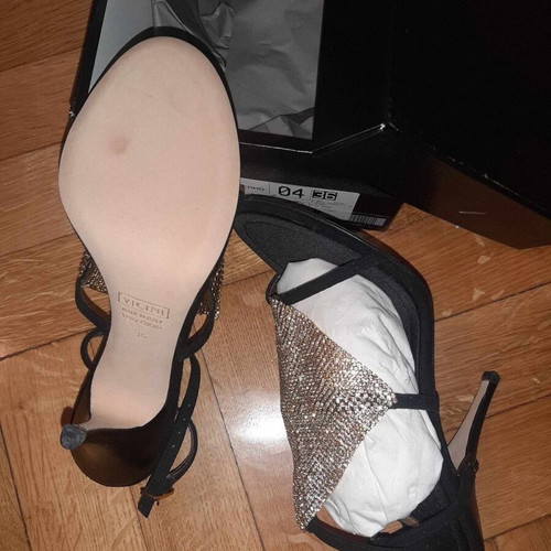 Vicini Giuseppe Zanotti Black Suede Women's Sandals with Strass New Size 36