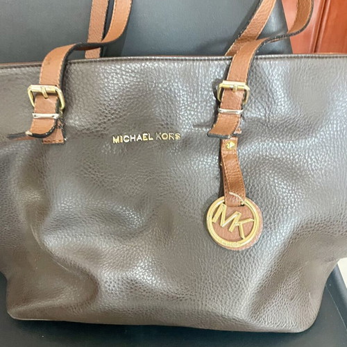 Michael Kors Leather Tote Bag like new, brown with gold details