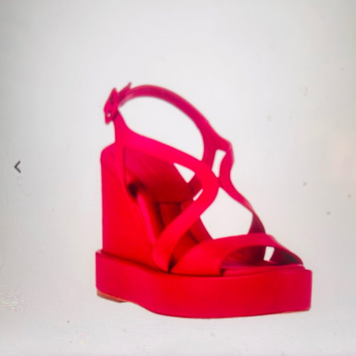 Paloma Barceló fuchsia leather platform sandals like new, size 40