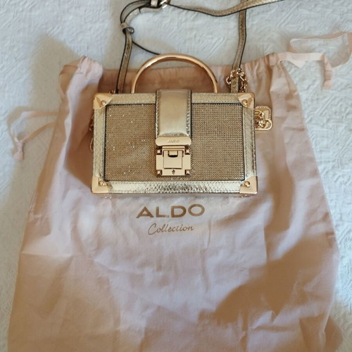 Aldo clutch gold like new, evening handbag