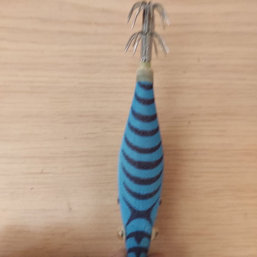 Squid jig artificial bait with hooks fish blue 10g 10cm used