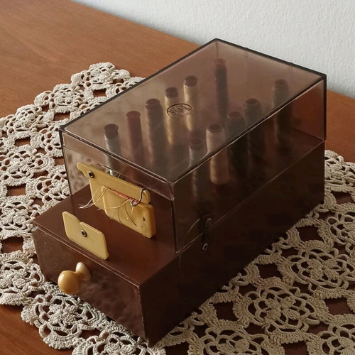 Vintage sewing box used, rare from 1950